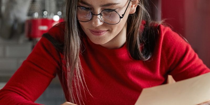 Woman looking working on her finances